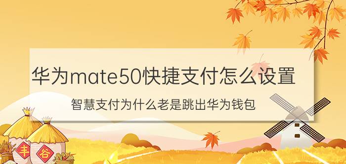 华为mate50快捷支付怎么设置 智慧支付为什么老是跳出华为钱包？